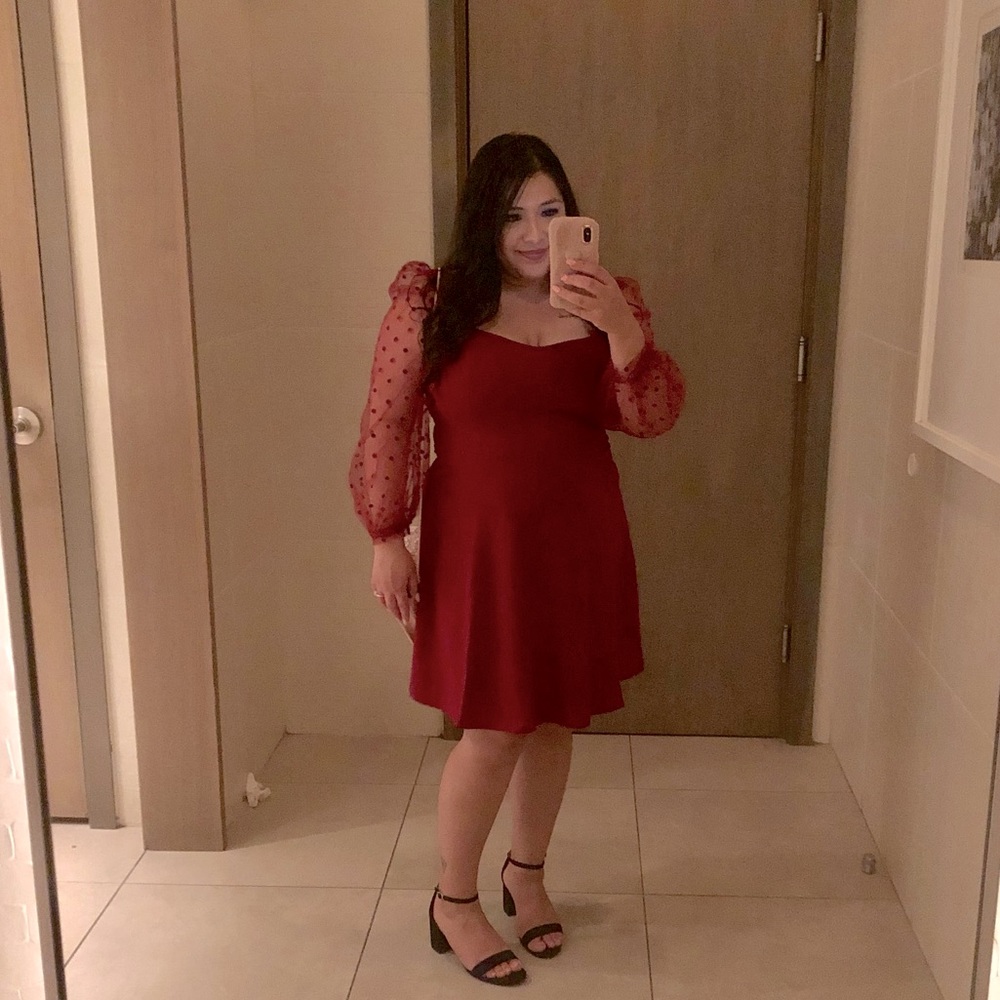 Burgundy dress 1X